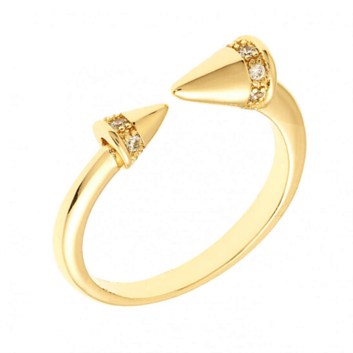 Sole Du Soleil Lupine Collection Womens 18k YG Plated Spike Fashion Ring Size 5
