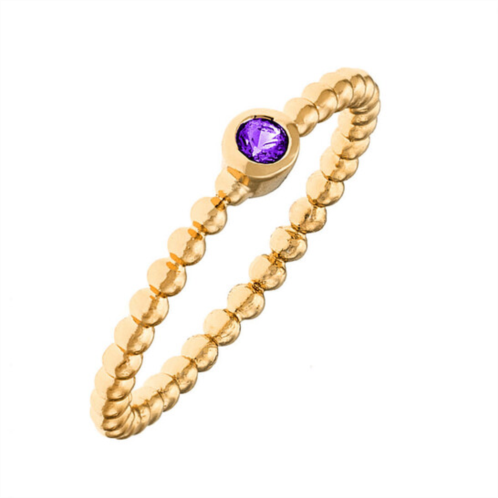 Sole Du Soleil Marigold Collection Womens 18k YG Plated Purple Stone Stackable Fashion Ring Size 6