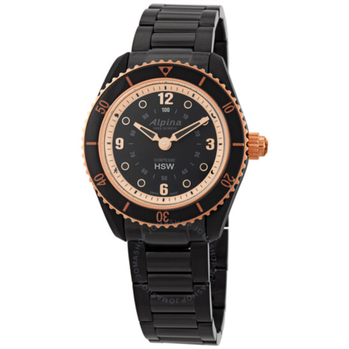 Alpina Black Dial Ladies Stainless Steel Horological Smart Watch
