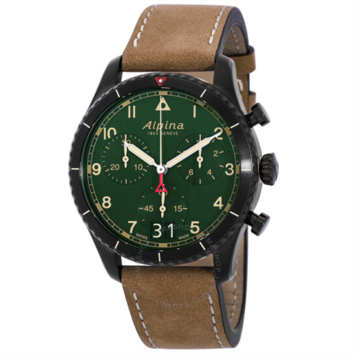 Alpina Chronograph Quartz Green Dial Mens Watch
