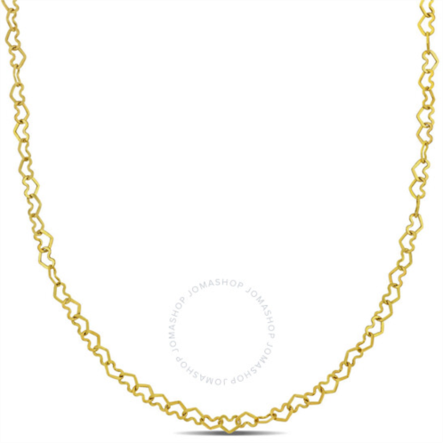Amour 3mm Heart Link Necklace in 14k Yellow Gold - 18 in