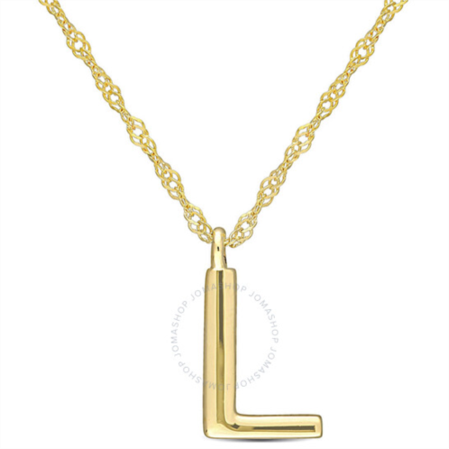 Amour Intial L Pendant with Chain in 14k Yellow Gold