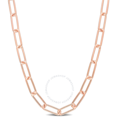 Amour 5mm Paperclip Chain Necklace In Rose Plated Sterling Silver, 20 In