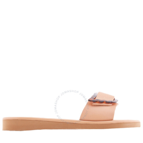 Ancient Greek Sandals Ladies Aglaia Wing Buckle Flat Sandals, Brand Size 35 ( US Size 5 )
