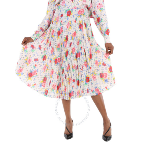 Balenciaga Ladies Pleated Floral Kick Skirt, Brand Size 36 (US Size 4)