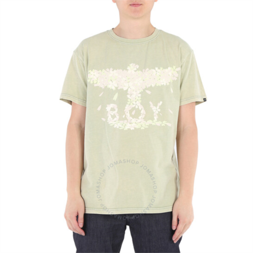 Boy London Washed Green Boy Eagle Blossom Cotton T-shirt, Size Small