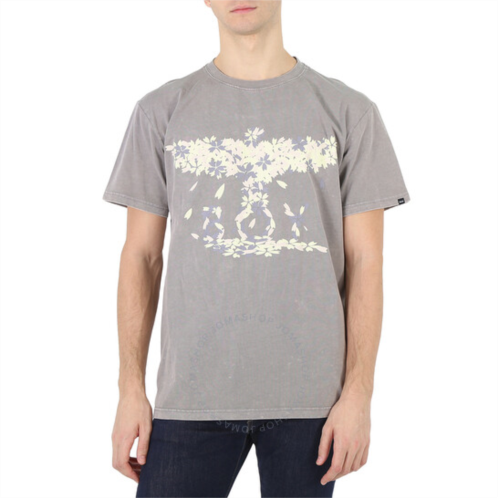 Boy London Washed Grey Boy Eagle Blossom Cotton T-shirt, Size Large
