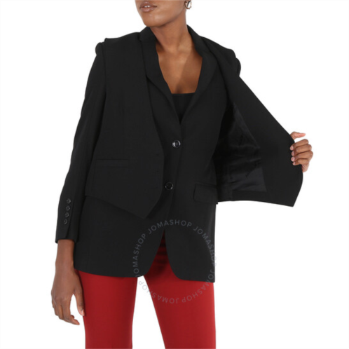 Burberry Black Waistcoat Wool Tailored Jacket, Brand Size 4 (US Size 2)