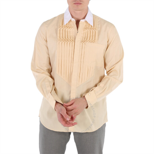 Burberry Cotton Poplin Classic Fit Pleated Bib Dress Shirt, Brand Size 42 (Neck Size 16.5)