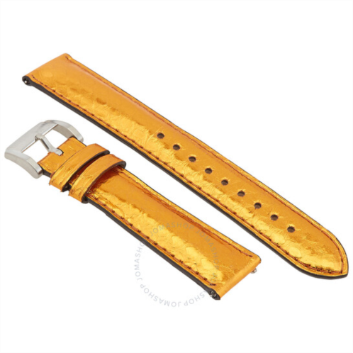 Burberry Ladies 18 mm Metallic Orange Leather Watch Band