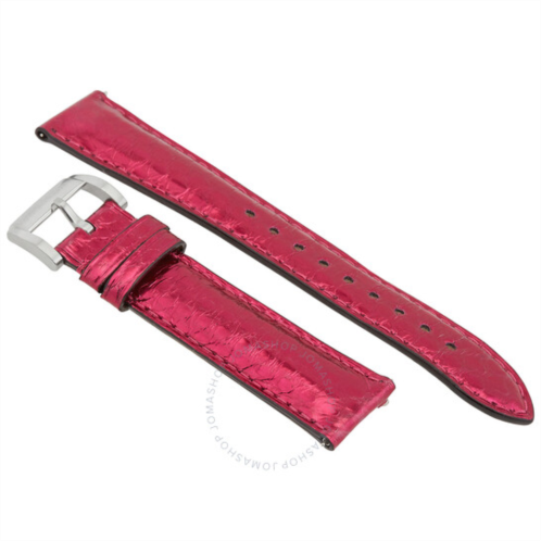 Burberry Ladies 18 mm Metallic Pink Leather Watch Band