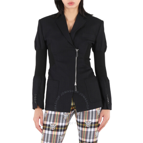 Burberry Ladies Black Technical Twill Reconstructed Blazer, Brand Size 8 (US Size 6)
