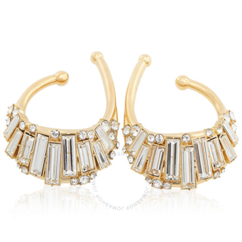 Burberry Ladies Faux Crystal Gold-Plated Ear Clips