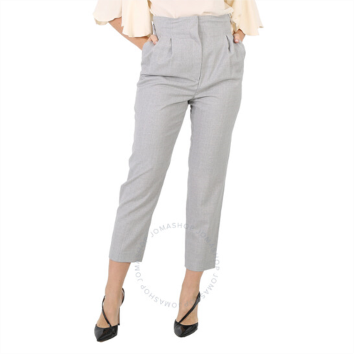 Burberry Ladies Heather Melange Cutout Detail Wool Tailored Trousers, Brand Size 10 (US Size 8)