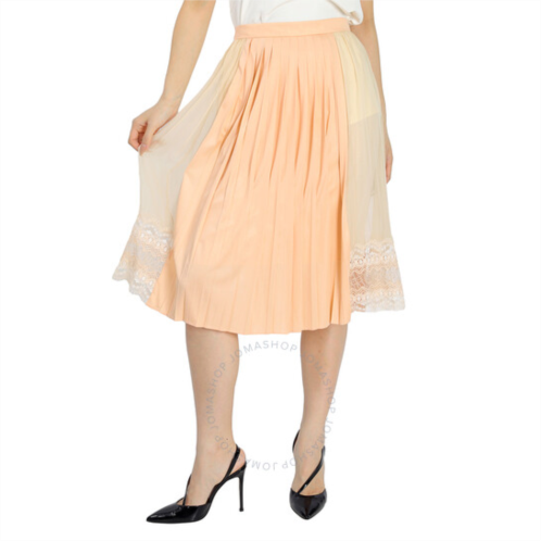 Burberry Ladies Lace Detail Silk Soft Peach Skirt, Brand Size 10 (US Size 8)
