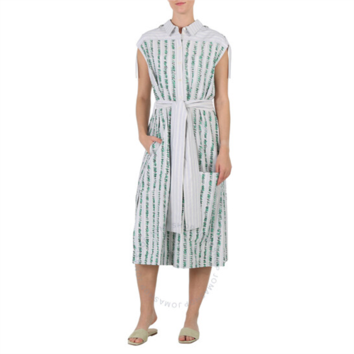 Burberry Ladies Scribble Stripe Cotton Shirt Dress, Brand Size 8 (US Size 6)