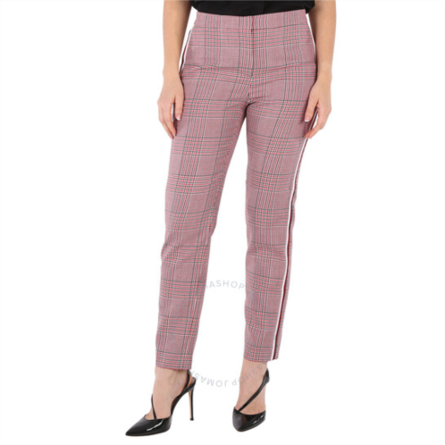 Burberry Ladies Side Stripe Houndstooth Check Wool Tailored Trousers, Brand Size 2 (US Size 0)
