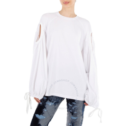 Burberry Ladies White Cut-out Sleeve Oversized Top, Size XX-Small