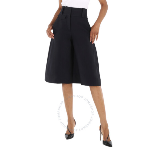 Burberry Ladies Wool Silk Wide-leg Culottes In Black, Brand Size 4 (US Size 2)