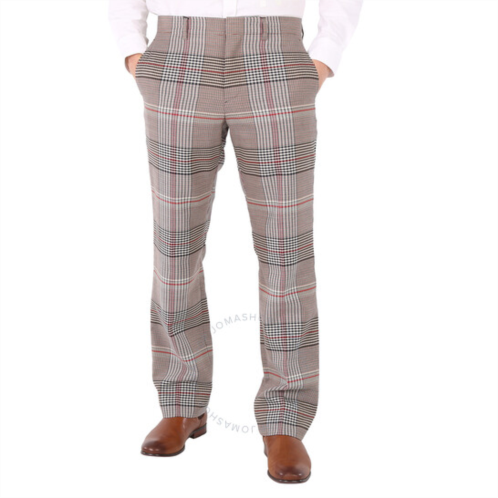 Burberry Mens Beige Wool Check Tailored Trousers, Brand Size 44 (US Size 29.5)