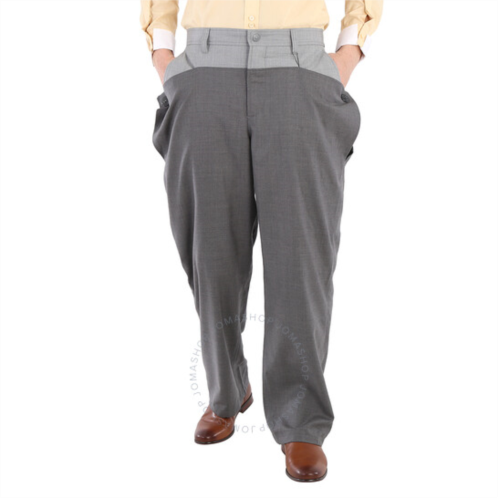 Burberry Mens Charcoal Grey Press-stud Detail Tonal Wool Trousers, Brand Size 44 (Waist Size 29.5)