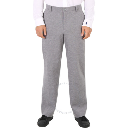 Burberry Mens Cloud Grey Wool Jersey Wide-leg Tailored Trousers, Brand Size 52 (Waist Size 35.8)