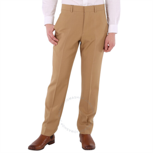 Burberry Mens Dark Tan Straight-Leg Wool Tailored Trousers, Brand Size 50 (Waist Size 34.3)
