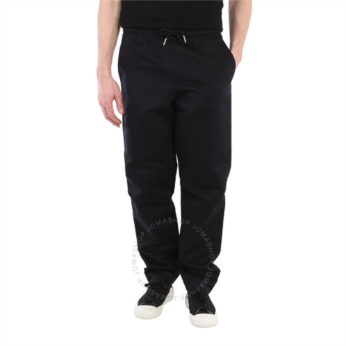 Burberry Mens Linen-cotton Track Pants in Black, Brand Size 52 (US Size 35.8)