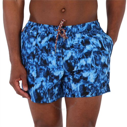 Burberry Mens Midnight Navy Greenford Ripple Print Swim Shorts, Size Large