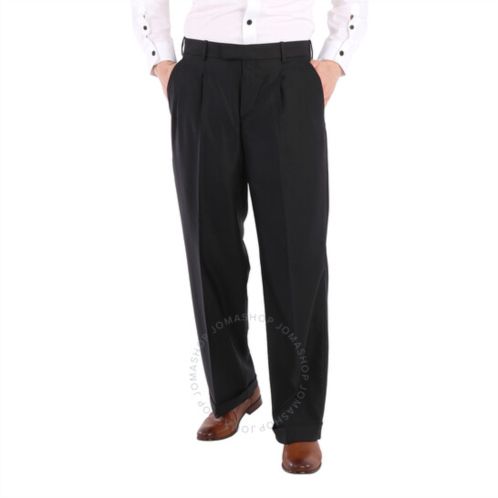 Burberry Mens Tailored Wide Leg Trousers In Black, Brand Size 50 (Waist Size 34.3)