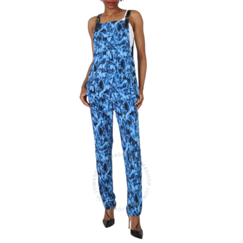 Burberry Ripple-Print Jumpsuit In Ink Blue, Brand Size 6 (US Size 4)
