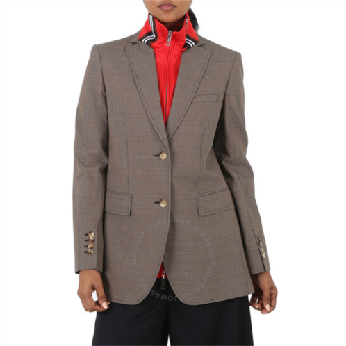 Burberry Wool Cotton Track Top Detail Tailored Jacket, Brand Size 10 (US Size 8)
