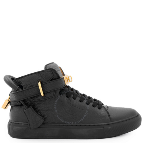 Buscemi Black High-Top 100 Alce Belted Leather Sneakers, Brand Size 39 ( US Size 6 )