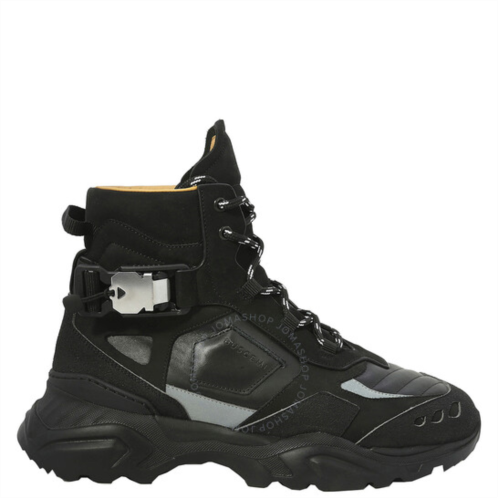 Buscemi Mens Black Kombat High-Top Sneakers, Brand Size 41 ( US Size 8 )