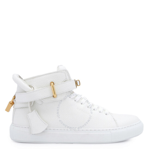 Buscemi White High-Top 100 Alce Belted Leather Sneakers, Brand Size 39 ( US Size 6 )