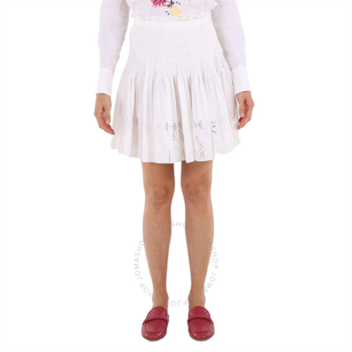 Chloe Ladies White Pleated Mini Skirt, Brand Size 36 (US Size 4)