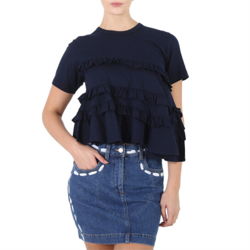 Comme Des Garcons Girl Asymetric Short Sleeve Ruffle T-shirt, Size Medium