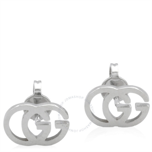 Gucci Running G Stud Earrings In 18kt White Gold