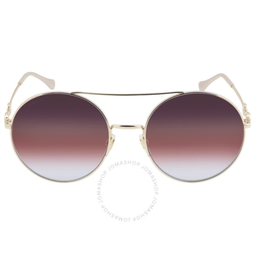 Gucci Triple Gradient Violet/Brown/Light Blue Round Ladies Sunglasses