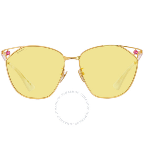Gucci Yellow Cat Eye Ladies Sunglasses
