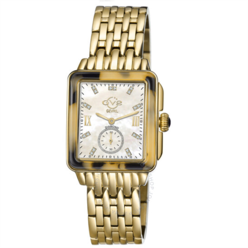 Gv2 By Gevril Bari Tortoise Diamond Mother of Pearl Dial Ladies Watch