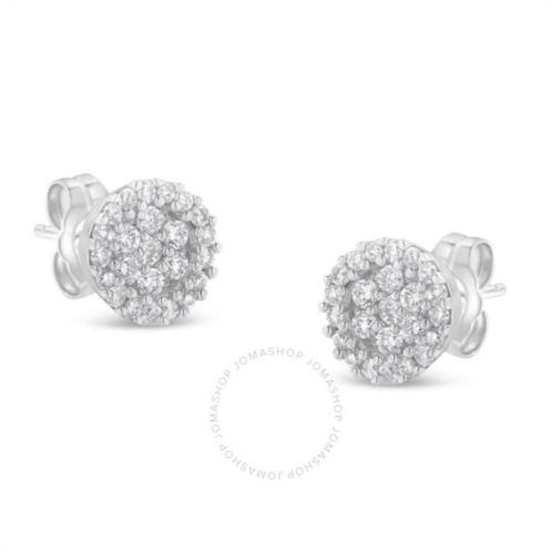 Haus Of Brilliance 14k White Gold 1/2ct TDW Diamond Floral Cluster Stud Earrings (H-I, I1-I2)
