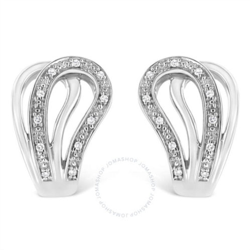 Haus Of Brilliance .925 Sterling Silver Pave-Set Diamond Accent Horseshoe Hoop Earring (I-J Color, I1-I2 Clarity)