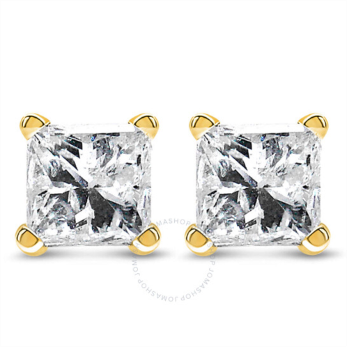 Haus Of Brilliance IGI Certified 3/8 Cttw Princess-Cut Square Diamond Solitaire Stud Earrings in 14K Yellow Gold (L-M Color, I1-I2 Clarity)