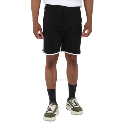 Hugo Boss Mens Black Contrast Binding Cotton-Blend Hover Sport Shorts, Size X-Large
