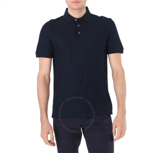 Hugo Boss Mens Dark Blue Mercerized Cotton Slim-Fit Polo Shirt, Size Small