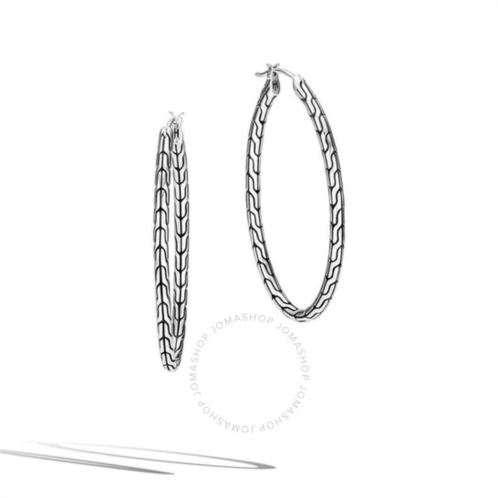 John Hardy Classic Chain Silver 40mm Hoop Earrings -