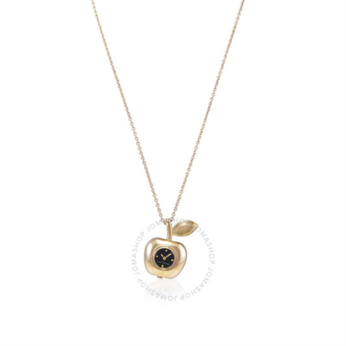 Marc Jacobs Quartz Black Dial The Bauble Apple Pendant Ladies Necklace Watch