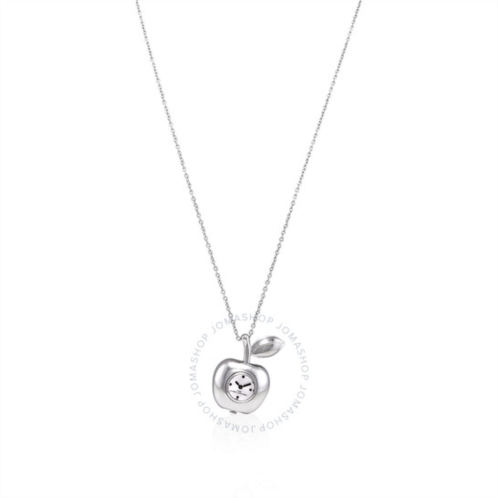 Marc Jacobs Quartz Silver Dial The Bauble Apple Pendant Ladies Necklace Watch