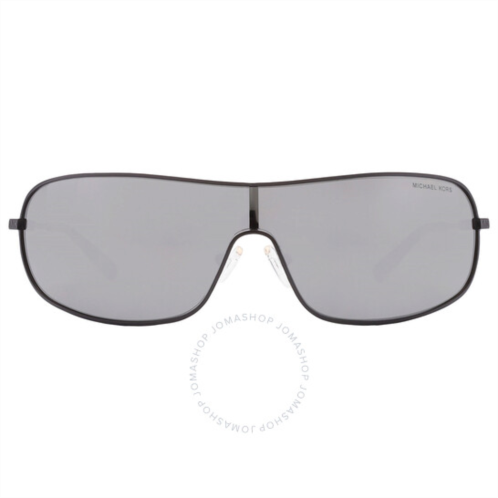 Michael Kors Aix Dark Grey Solid Mirrored Rectangular Ladies Sunglasses